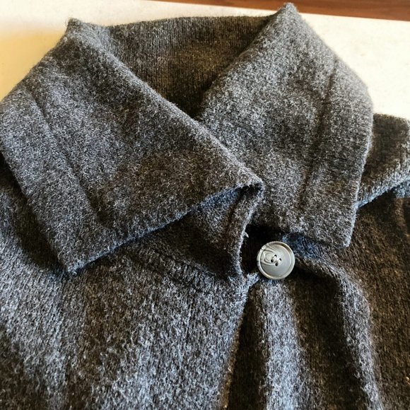 French Connection knit long grey cardigan wrap wool blend sweater, oversized - Picture 3 of 8